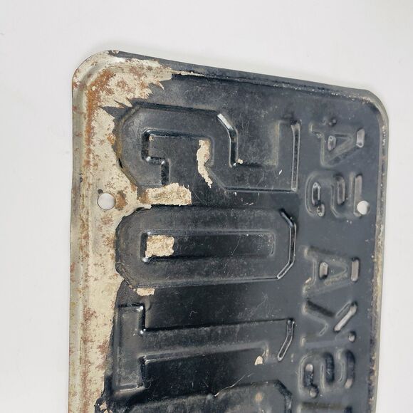 1954 Yellow on Black Nebraska License Plate 1 = Douglas County Omaha - Picture 5 of 11